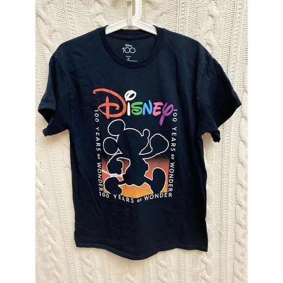 Disney Other - Disney 100 Years of Wonder T Shirt Men's M Unisex Black‎ Tagless S/S Mickey